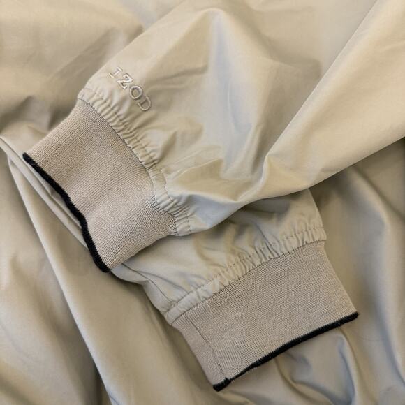 IZOD Men’s Windbreaker Large Pullover Beige Zipper Pockets V-Neck Golf - Picture 6 of 9